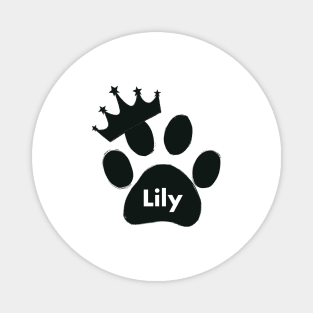 Lily cat name made of hand drawn paw prints Magnet